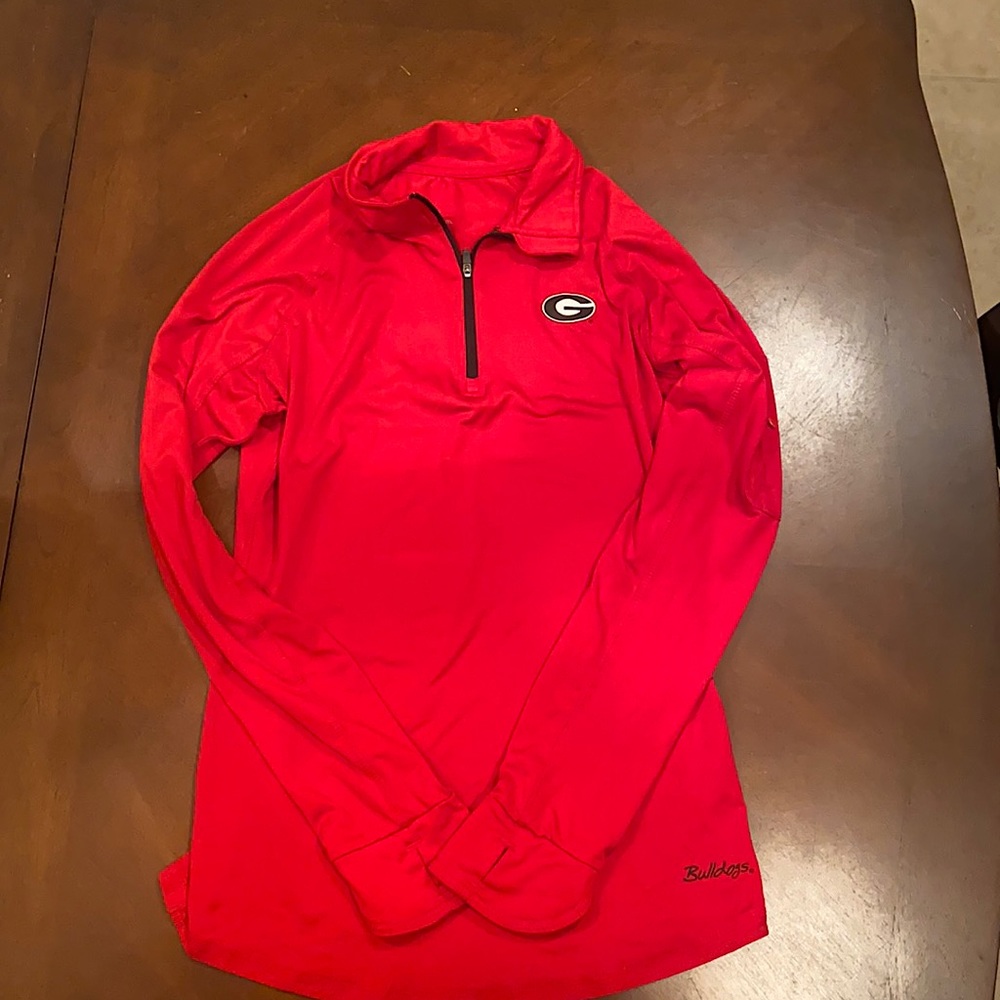 EUC red women’s quarter zip UGA top size M. Only worn twice